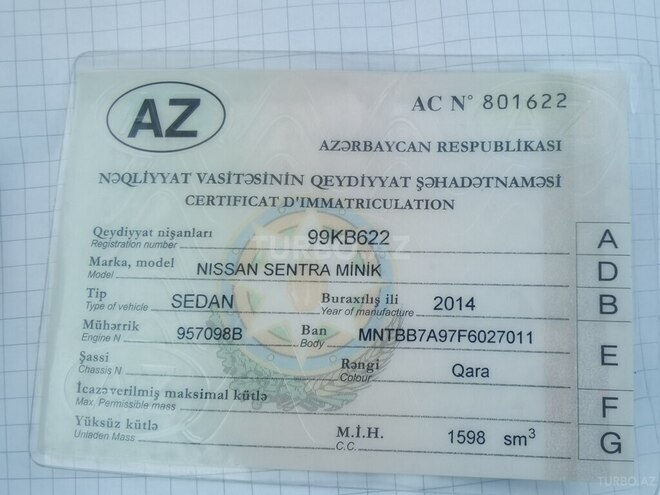 Nissan Sentra 2014, 262,000 km - 1.6 л - Bakı