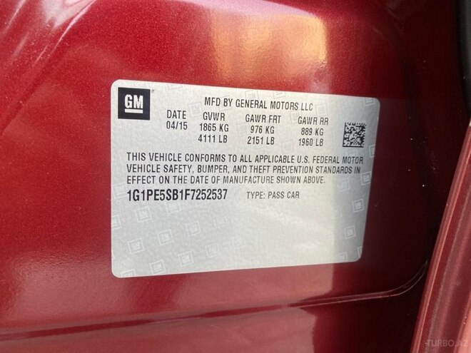 Chevrolet Cruze 2015, 181,856 km - 1.4 l - Bakı