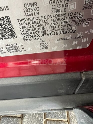 Chevrolet Equinox 2018, 87,460 km - 1.5 l - Bakı