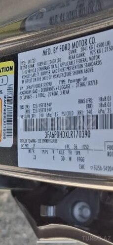 Ford Fusion (North America) 2020, 163,273 km - 1.5 l - Naxçıvan