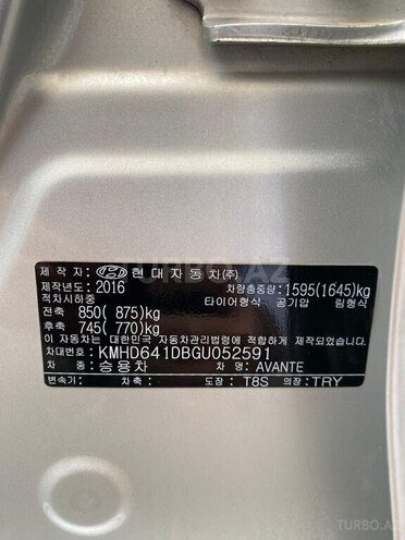 Hyundai Elantra 2016, 179,000 km - 1.6 л - Bakı