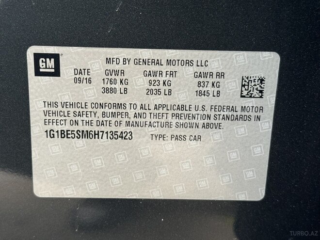 Chevrolet Cruze 2016, 190,000 km - 1.4 l - Bakı