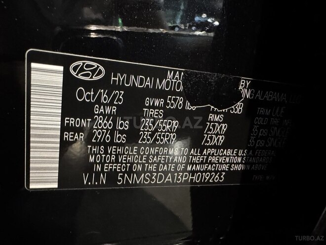 Hyundai Santa Fe 2023, 3,500 km - 1.6 l - Bakı