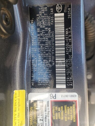 Toyota Camry 2012, 248,966 km - 2.5 l - Bakı