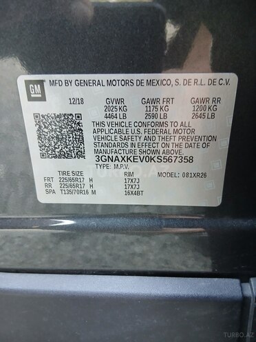 Chevrolet Equinox 2018, 120,000 km - 1.5 л - Şəmkir