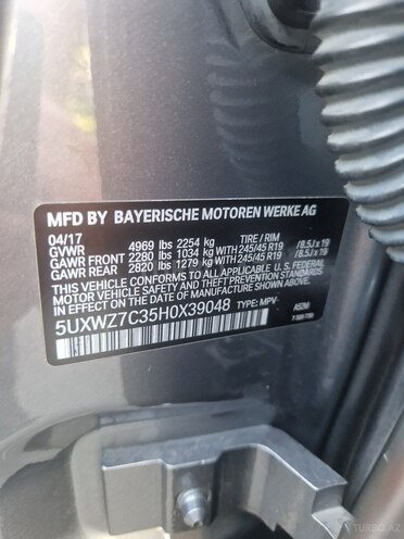BMW X3 2017, 165,000 km - 2.0 l - Zaqatala