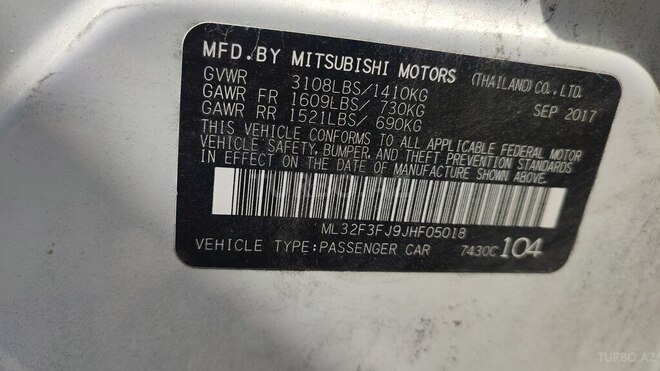 Mitsubishi Mirage 2018, 107,000 km - 1.2 л - Bakı