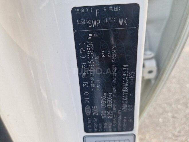 Kia K5 2016, 146,000 km - 2.0 l - Mingəçevir