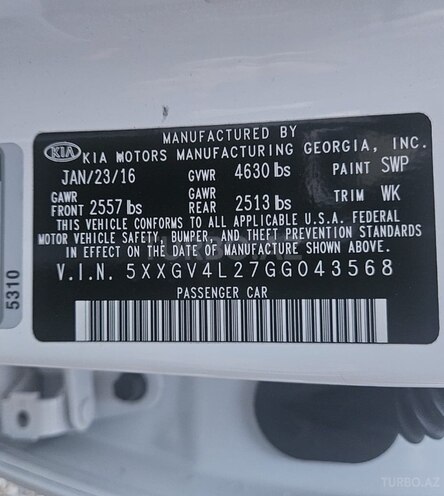 Kia Optima 2016, 181,856 km - 2.0 л - Bakı