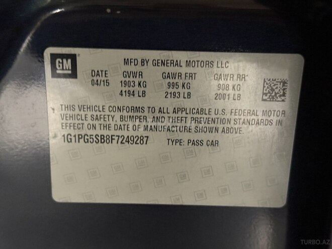 Chevrolet Cruze 2015, 220,000 km - 1.4 l - Gəncə