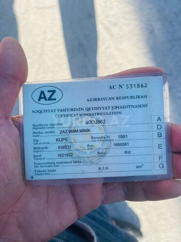 ZAZ 968M 1991, 80,000 km - 1.2 l - Bakı