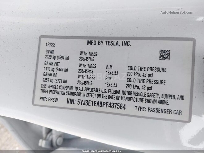 Tesla Model 3 2023, 84,610 km - 0.0 l - Bakı