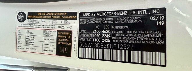 Mercedes C 300 2019, 52,000 km - 2.0 l - Bakı