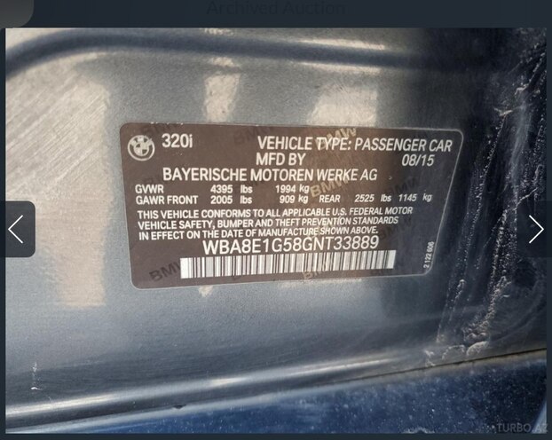 BMW 320 2015, 153,000 km - 2.0 l - Bakı