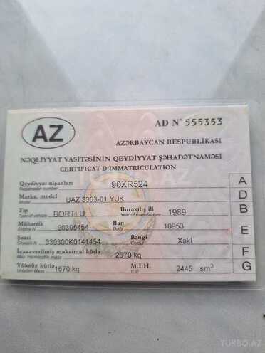 UAZ 3303 1989, 151,000 km - 2.4 л - Bakı