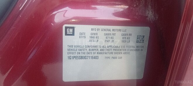 Chevrolet Cruze 2015, 283,000 km - 1.4 l - Bakı