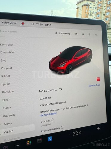 Tesla Model 3 2023, 22,000 km - 0.0 l - Bakı