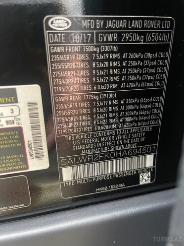 Land Rover RR Sport 2017, 147,000 km - 3.0 л - Bakı