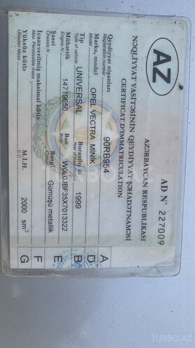 Opel Vectra 1999, 308,000 km - 2.0 l - Mingəçevir