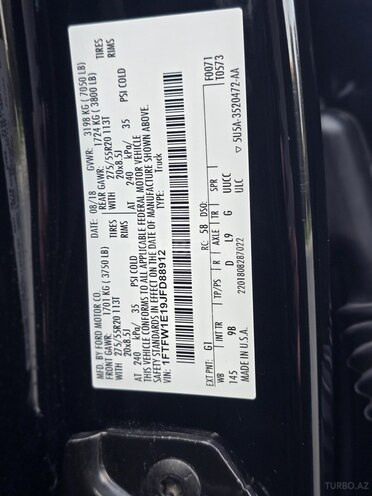 Ford F-150 2018, 185,075 km - 3.0 l - Bakı