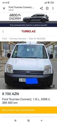 Ford Tourneo Connect 2008, 395,505 km - 1.8 л - Bakı