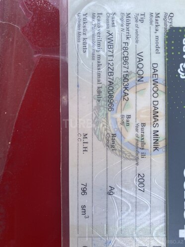Daewoo Damas 2007, 242,000 km - 0.8 l - Bakı