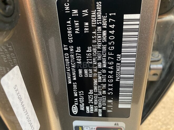 Kia Optima 2015, 201,168 km - 2.0 l - Bakı