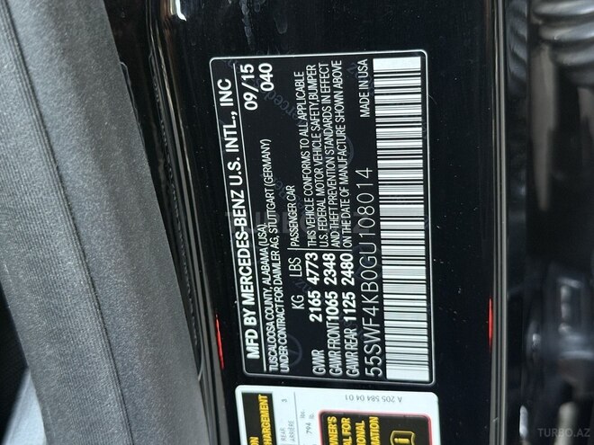 Mercedes C 300 2016, 89,120 km - 2.0 л - Bakı