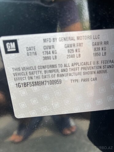 Chevrolet Cruze 2016, 253,000 km - 1.4 l - Gəncə