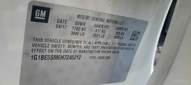 Chevrolet Cruze 2017, 88,000 km - 1.4 л - Bakı
