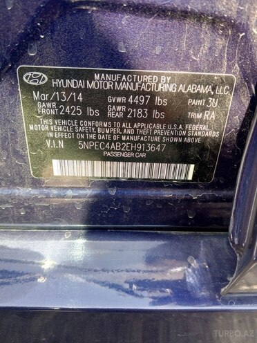 Hyundai Sonata 2014, 200,524 km - 2.0 l - Şirvan