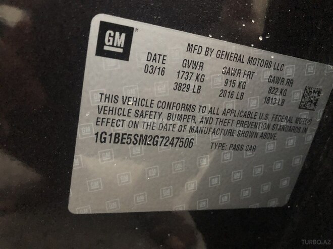Chevrolet Cruze 2016, 104,000 km - 1.4 л - Bakı