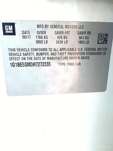 Chevrolet Cruze 2017, 183,350 km - 1.4 l - Tərtər