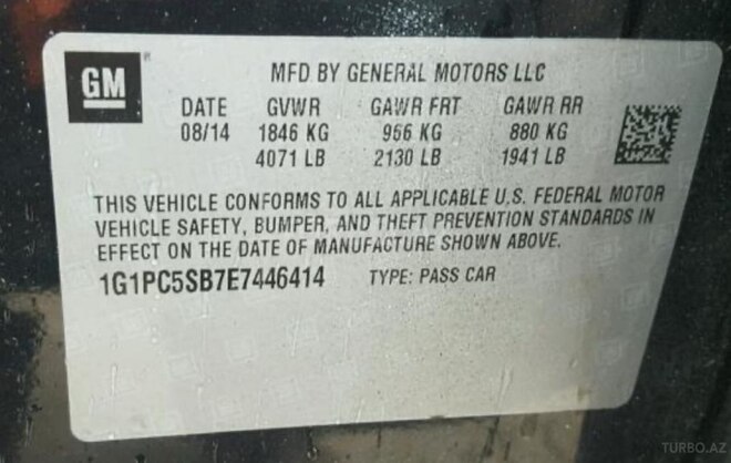 Chevrolet Cruze 2014, 198,393 km - 1.4 л - Bakı