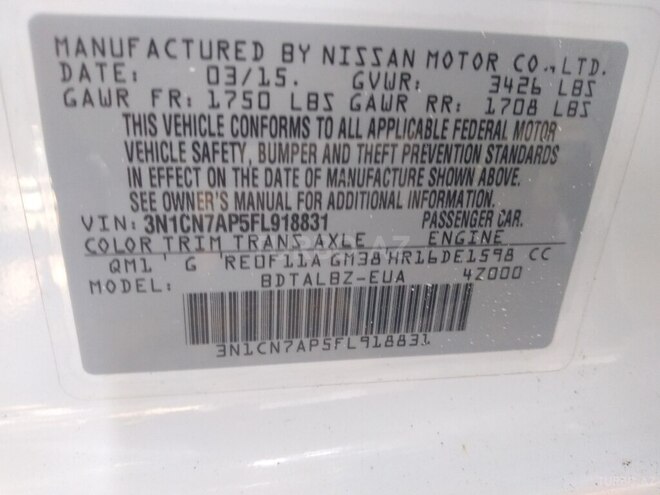 Nissan Sunny 2015, 130,000 km - 1.6 л - Sumqayıt