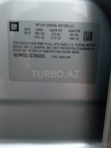 Chevrolet Cruze 2012, 287,100 km - 1.4 l - Gəncə