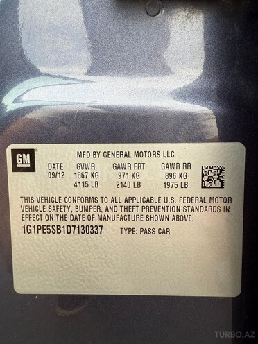 Chevrolet Cruze 2013, 363,000 km - 1.4 l - Gəncə