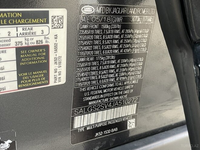 Land Rover Range Rover 2018, 179,000 km - 3.0 л - Bakı