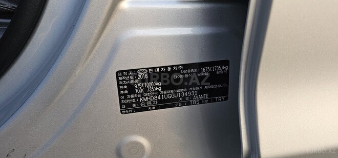 Hyundai Avante 2016, 188,000 km - 1.6 l - Bakı