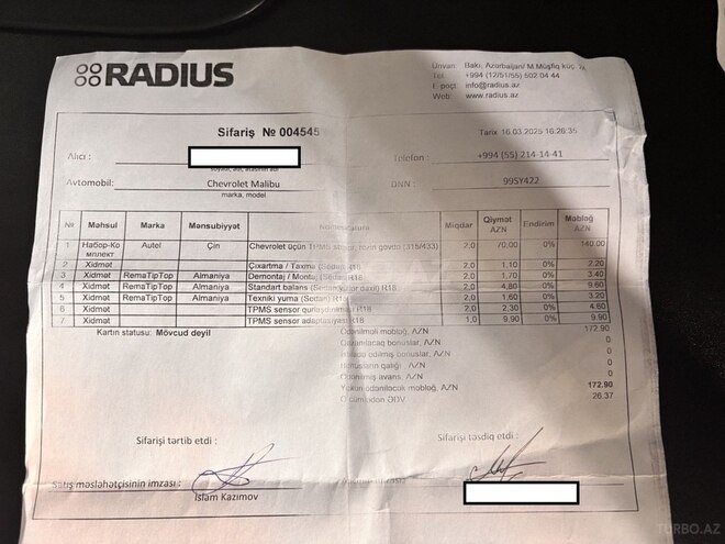 Chevrolet Malibu 2019, 78,400 km - 1.5 l - Bakı