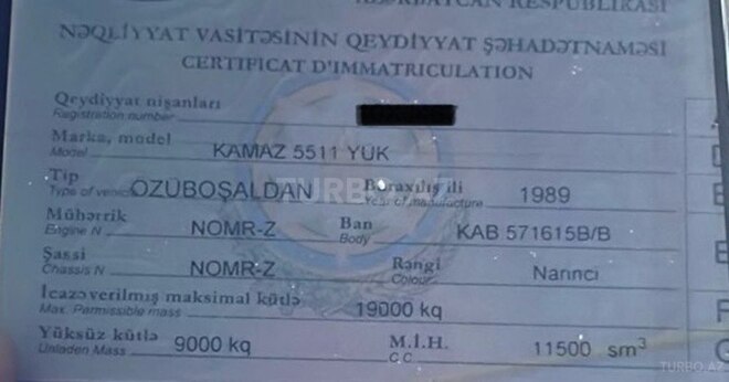 KamAz 6520 1988, 200,650 km - 11.0 l - Sabirabad