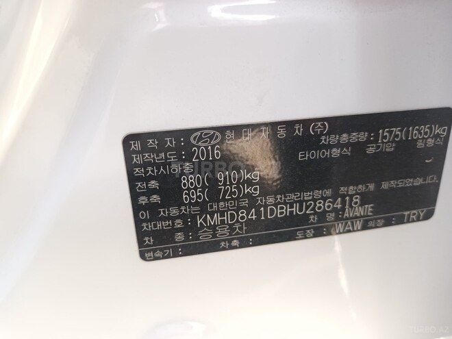 Hyundai Elantra 2016, 145,000 km - 1.6 л - Bakı