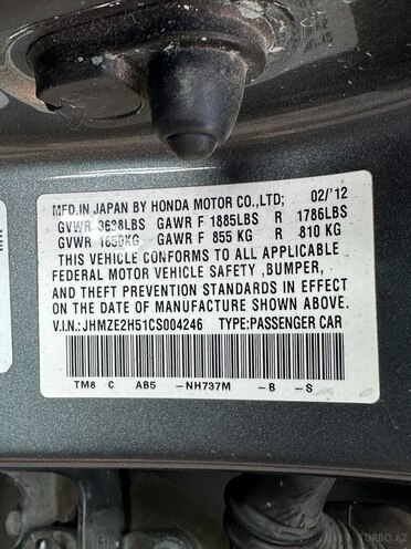 Honda Insight 2012, 472,069 km - 1.3 l - Bakı