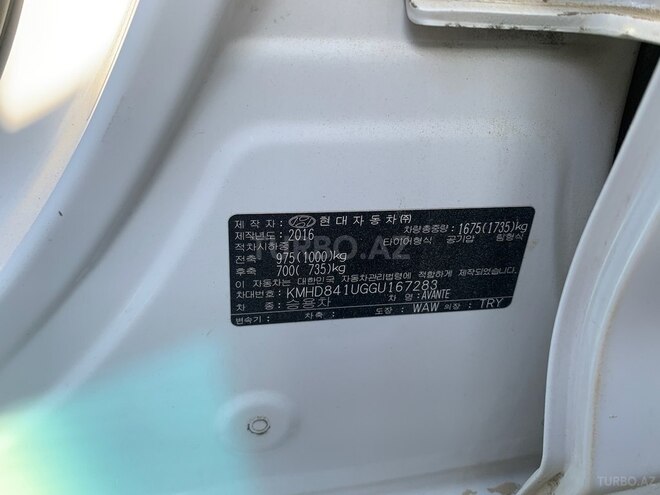 Hyundai Avante 2016, 125,000 km - 1.6 l - Bakı