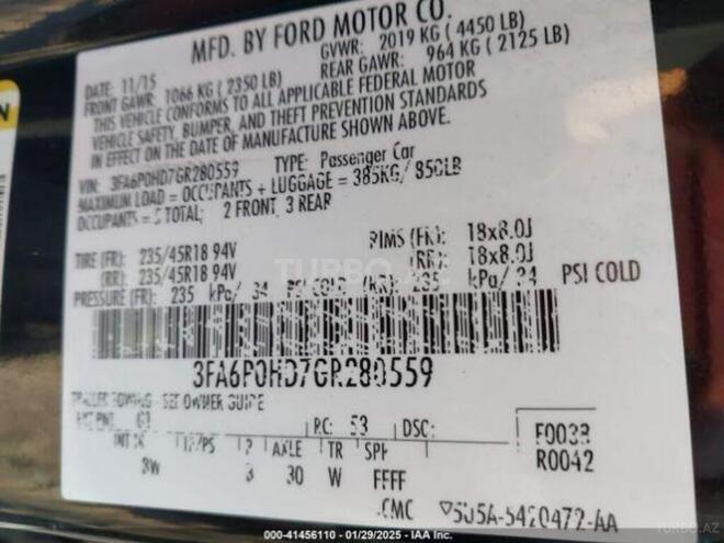 Ford Fusion (North America) 2015, 197,000 km - 1.5 l - Bakı