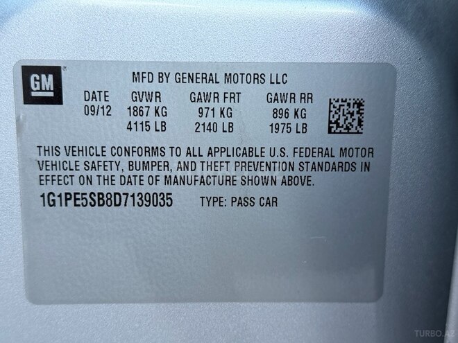Chevrolet Cruze 2013, 163,000 km - 1.4 л - Gəncə
