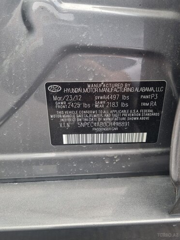 Hyundai Sonata 2012, 269,778 km - 2.0 l - Gəncə