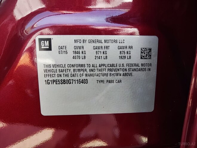 Chevrolet Cruze 2015, 181,200 km - 1.4 l - Sumqayıt