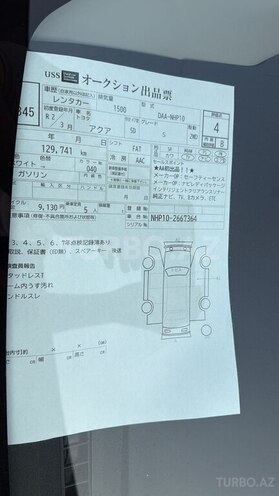 Toyota Aqua 2020, 129,700 km - 1.5 l - Bakı