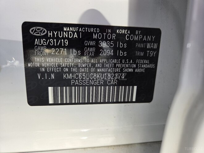 Hyundai IONIQ 2019, 265,542 km - 1.6 l - Bakı